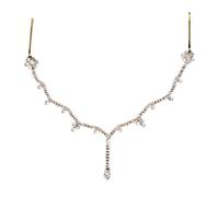 Zymjzbetic Pendant Rhinestone Forehead Jewelry Chain Bridal Hair Clip Accessories Head Chain for Women Wedding per Occasioni Speciali e FESTIVITÀ(Gold 2)