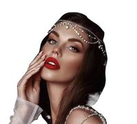 Zymjzbetic Rhinestone Tassel Wedding Hair Chains Headband Hair Decoration for Women Multilayer Head Chain Headpiece per Occasioni Speciali e FESTIVITÀ(Gold)