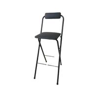 Zymjzbetic Sedie da bar pieghevoli, semplici sgabelli con schienale in ferro, coprigambe spessi, sedie tavolo for cucina, sala pranzo multi-scena per bar, caffè e ristoranti(C-black-soft-70cm)