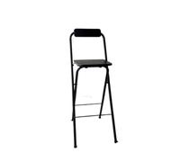 Zymjzbetic Sedie da bar pieghevoli, semplici sgabelli con schienale in ferro, coprigambe spessi, sedie tavolo for cucina, sala pranzo multi-scena per bar, caffè e ristoranti(A-black-70cm)