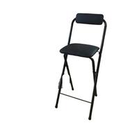 Zymjzbetic Sedie da bar pieghevoli, semplici sgabelli con schienale in ferro, coprigambe spessi, sedie tavolo for cucina, sala pranzo multi-scena per bar, caffè e ristoranti(C-black-soft-60cm)