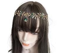 Zymjzbetic Sweet Wedding Headpiece Bridal Head Chain Hair Jewelry for Women Rhinestone Forehead Headband Accessories per Occasioni Speciali e FESTIVITÀ(Green 8)