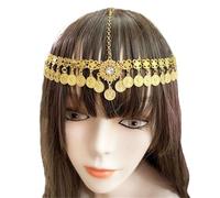 Zymjzbetic Sweet Wedding Headpiece Bridal Head Chain Hair Jewelry for Women Rhinestone Forehead Headband Accessories per Occasioni Speciali e FESTIVITÀ(Gold 5)