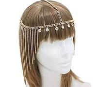 Zymjzbetic Sweet Wedding Headpiece Bridal Head Chain Hair Jewelry for Women Rhinestone Forehead Headband Accessories per Occasioni Speciali e FESTIVITÀ(Gold 3)