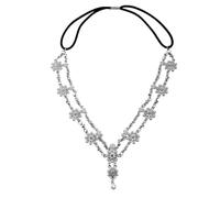Zymjzbetic Sweet Wedding Headpiece Bridal Head Chain Hair Jewelry for Women Rhinestone Forehead Headband Accessories per Occasioni Speciali e FESTIVITÀ(Silver 2)