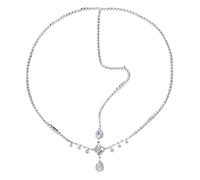 Zymjzbetic Water Drop Rhinestone Headpiece Jewelry for Women Forehead Chain Bridal Wedding Hair Wear Accessories Headdress per Occasioni Speciali e FESTIVITÀ(Silver)