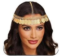 Zymjzbetic Wedding Bride Headdress Gold Color Metal Coin Tassel Head Chain Headpiece for Women Holiday Hair Accessories per Occasioni Speciali e FESTIVITÀ