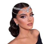 Zymjzbetic Woman Headband with Comb Forehead Head Chain Bridal Wedding Hair Accessories Pageant Hair Ornament Headwear per Occasioni Speciali e FESTIVITÀ