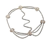 Zymjzbetic Women Rhinestones Head Chain Hair Accessories for Bridal And Girls Belly Dance Wedding Women per Occasioni Speciali e FESTIVITÀ(Gold)