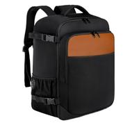Zymjzbetic Zaino for laptop Borsa for aereo da cabina 45x20x30 viaggio d'affari impermeabile per College Business(Black brown1)