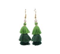 Zymoplas 1 paio di orecchini con nappe in stile vintage albero di Natale con nappe a 3 strati accessori hippie orecchino per donne e ragazze