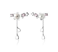 Zymoplas 1 paio di orecchini pendenti a forma di fiore, strass, metallo, compleanno, festival, fidanzamento, data, semplici, piercing alle orecchie, gioielli da donna
