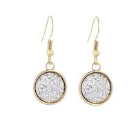 Zymoplas 1 paio di orecchini pendenti placcati gioielli squisiti accessori regali femminili decorazioni delicate da donna in lega a goccia, Bianco