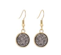 Zymoplas 1 paio di orecchini pendenti placcati gioielli squisiti accessori regali femminili decorazioni delicate da donna in lega a goccia, Grigio