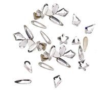 Zymoplas 50 pezzi di cristallo di vetro a forma specifica Set punte 3D brillanti Decorazione di strass per nail art per la realizzazione di biglietti da sposa, Bianco