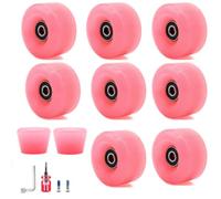 Zymoplas 8 pezzi di accessori per skateboard universali per skateboard in linea ricambi sostituiscono raccordi ruote per pattini a rotelle, Rosa