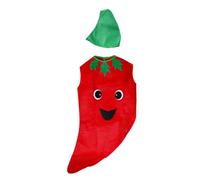 Zymoplas Abito colorato per bambini, ragazzo, ragazza, peperoncino, per il giorno dei bambini, costume da festa, costume da frutta, Capretto peperoncino
