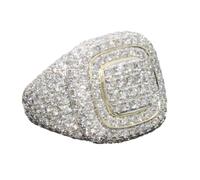 Zymoplas Anello stile street scintillante e brillante Scatena il fascino dell'anello con diamanti in metallo Anello bling in lega e diamanti simulati, 6#