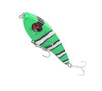 Zymoplas Big Fish Bait Hard Popper Fishing Lure con 2 Ganci 18cm 55g Rivestimento Top Crankbait ABS Trolling Tackle per Pike Bass, Striscia Bianca Verde