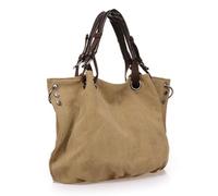 Zymoplas Borsa a mano da donna Borsa a tracolla pieghevole di grande capacità con tasche interne Borse di design portatili con cerniera, Khaki