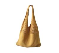 Zymoplas Borsa a tracolla da spiaggia resistente e traspirante per le donne Cappellino estivo lavorato a maglia funzionale Elegante leggero a prezzi accessibili, giallo