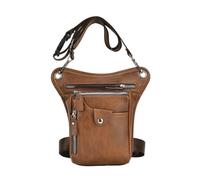 Zymoplas Borsa da gamba da uomo leggera - Marsupio da cintura antigraffio e impermeabile per moto con tasche multiple in servizio o fuori servizio, Marrone chiaro