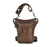 Zymoplas Borsa da gamba da uomo leggera - Marsupio da cintura antigraffio e impermeabile per moto con tasche multiple in servizio o fuori servizio, Marrone