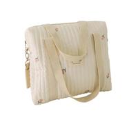 Zymoplas Borsa leggera e resistente per il bambino, grande capacità e comode borse per la mamma in cotone per la borsa premaman per il passeggino, Tulipani