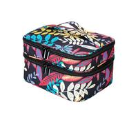 Zymoplas Borsa organizer per smalti, facile da trasportare, pratica e comoda per gli appassionati di unghie. Borse porta smalti in poliestere, Foglia base nera