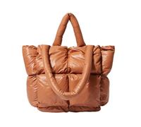 Zymoplas Borsa tote imbottita Resta caldo ed elegante con imbottitura in piumino di cotone Interno spazioso Cinghie facili da trasportare Grande capacità, Marrone