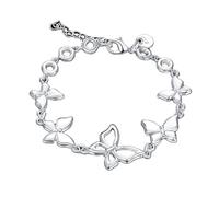 Zymoplas Bracciale con ciondolo alla moda per ragazze, regalo impeccabile con materiali unici per bracciale con farfalle in argento sterling 925
