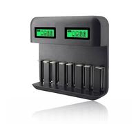 Zymoplas Caricabatterie AA/AAA Display LCD Interfaccia USB a 8 Slot Adattatore di Ricarica per batterie Intelligenti da Ufficio Professionale Digitale