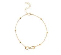 Zymoplas Cavigliera per Ragazze Catena per Piedi squisita Belle Caviglie Bracciali Decorazione per Piedi Accessori Moda Catene per Piedi per Decorazioni per Abiti, Dorato a Forma di 8