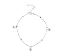 Zymoplas Cavigliera per Ragazze Catena per Piedi squisita Belle Caviglie Bracciali Decorazione per Piedi Accessori Moda Catene per Piedi per Decorazioni per Abiti, Argento Perlato
