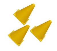 Zymoplas Coni da Allenamento per Pallacanestro da Calcio ad visibilità 3 Pezzi/Set - Coni stradali in PE per la Sicurezza Stradale e autostradale di Facile Installazione, Giallo, 23 Centimetri