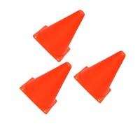 Zymoplas Coni da Allenamento per Pallacanestro da Calcio ad visibilità 3 Pezzi/Set - Coni stradali in PE per la Sicurezza Stradale e autostradale di Facile Installazione, Arancia, 23 Centimetri
