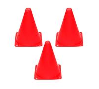 Zymoplas Coni da Allenamento per Pallacanestro da Calcio ad visibilità 3 Pezzi/Set - Coni stradali in PE per la Sicurezza Stradale e autostradale di Facile Installazione, Rosso, 23 Centimetri