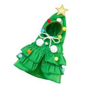 Zymoplas Costume da cucciolo di mantello di gatto per animali domestici Babbo Natale S piccolo aiutante Prepara il regalo Natale per il costume dell'albero in ABS per cani color Per miele, verde, S