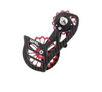 Zymoplas Cuscinetto in ceramica, puleggia leggera, gabbia per cambio posteriore, in lega di alluminio, resistente all'usura, kit ruota guida secchio impermeabile, nero/rosso, SD3