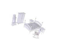 Zymoplas Elegante set di mobili in miniatura per casa delle bambole, camera da letto, armadio, armadio e sedia