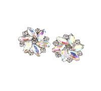 Zymoplas Eleganti Fermagli per Scarpe con Strass Gioielli Fibbia per Scarpe in Cristallo Abito da Sposa Diamante Abbigliamento Fiore, Colorato, 1 Paio