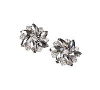 Zymoplas Eleganti Fermagli per Scarpe con Strass Gioielli Fibbia per Scarpe in Cristallo Abito da Sposa Diamante Abbigliamento Fiore, Grigio, 1 Paio