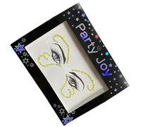 Zymoplas Gioielli per gli occhi Adesivi con strass Perline Cristallo Senza colla Glitter Trucco per il viso Gioielli Decorazioni fai da te per le donne Matrimonio, HF-107 giallo