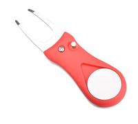 Zymoplas Golf Pitch Groove Remover Riparazione Forcella Allenamento Manuale Pratica Forcone Testa in Acciaio Inossidabile Outdoor Pocket Prato Marker, Rosso