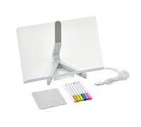 Zymoplas Lavagna per appunti a led con colori Display multifunzionale creativo La moda illumina la bacheca in acrilico Tavolo da disegno a led, 30 * 20 cm