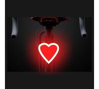 Zymoplas Luce Posteriore per Bici Ricaricabile Tramite USB 5 modalità di Illuminazione per Sicurezza e Potenza Fanale Posteriore per Bici Fanale per per PC, Cuore