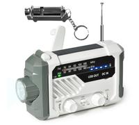 Zymoplas Manovella Radio Portatile Multifunzionale Campeggio LED Torcia Attrezzatura Outdoor Backpacking, Bianco