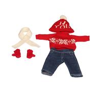 Zymoplas Materiali da 5 pezzi Bambola da 18 pollici Vestiti e accessori natalizi Maglioni Pantaloni Cappelli Guanti e sciarpe Abito da bambola , rosso bianco