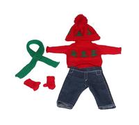 Zymoplas Materiali da 5 pezzi Bambola da 18 pollici Vestiti e accessori natalizi Maglioni Pantaloni Cappelli Guanti e sciarpe Abito da bambola , rosso verde