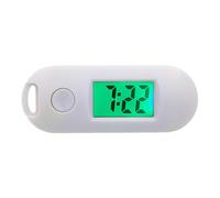Zymoplas Mini orologio elettronico digitale, funzione luminosa e regali pratici e compatti, orologio da tasca elettronico digitale, foro per appendere, bianco